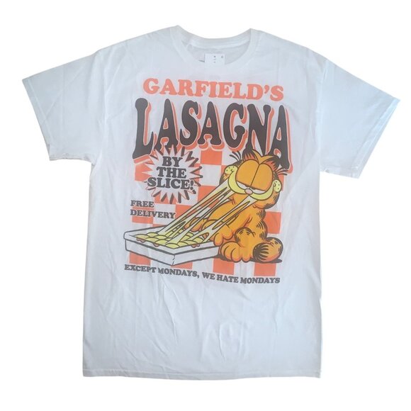 Nickelodeon Unisex Garfields Lasagna Graphic Casual T-Shirt White Size Medium - Picture 6 of 10